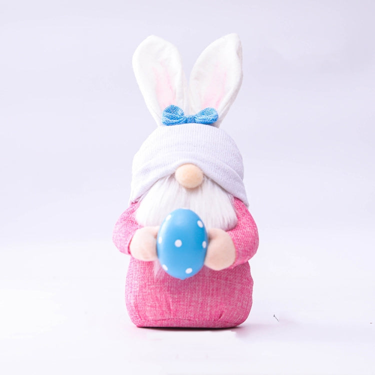 2 uds. De orejas rosas de Pascua, muñeco enano de conejito a cuadros, adornos de muñeco elfo, productos de decoración del hogar, Faceless Men, Bunny