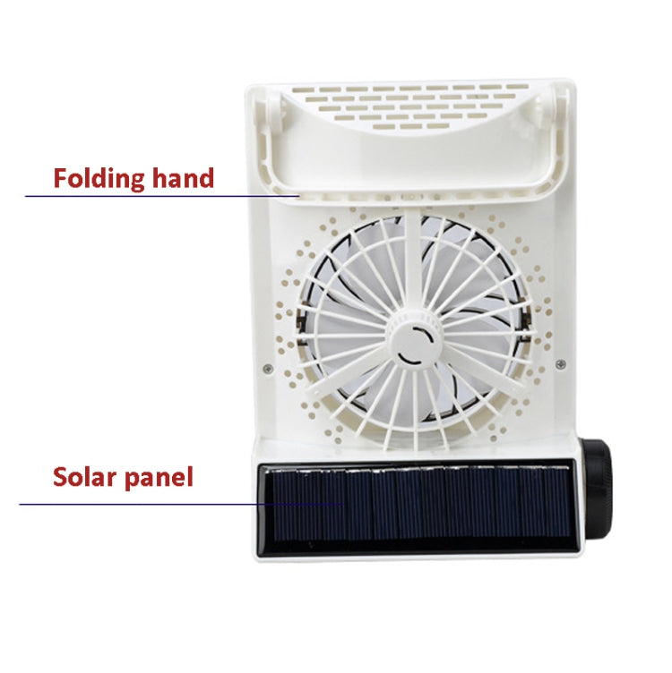 Ventilador solar cuatro en uno con función de linterna de lámpara, enchufe CN, Golden, Azul
