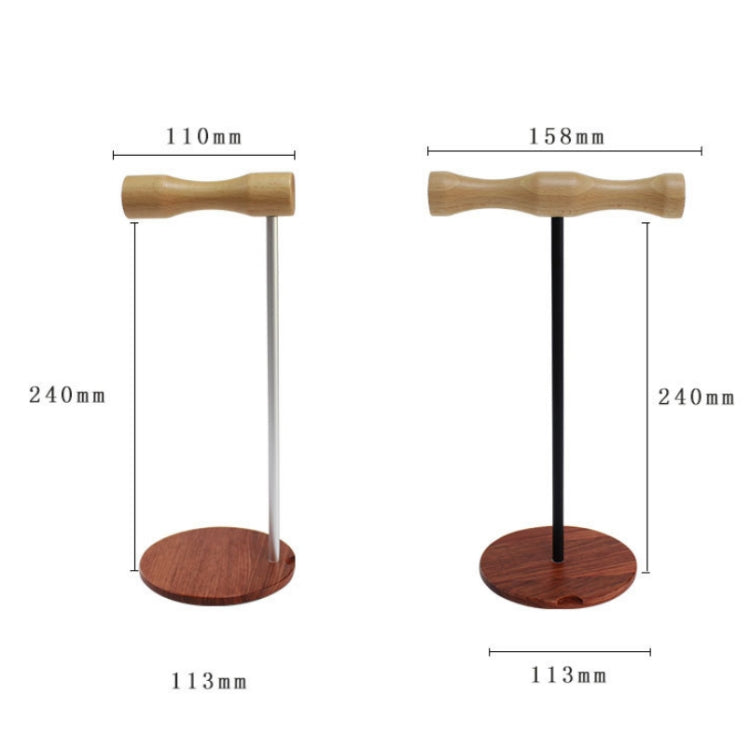 Soporte de exhibición para auriculares montado en la cabeza de madera con varilla de Metal creativa, Single-sided White Metal Rod, Single-sided Black Metal Rod, Double-sided White Metal Rod, Double-sided Black Metal Rod