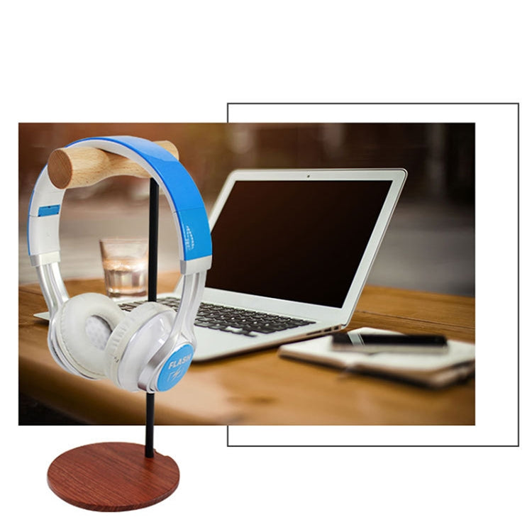 Soporte de exhibición para auriculares montado en la cabeza de madera con varilla de Metal creativa, Single-sided White Metal Rod, Single-sided Black Metal Rod, Double-sided White Metal Rod, Double-sided Black Metal Rod