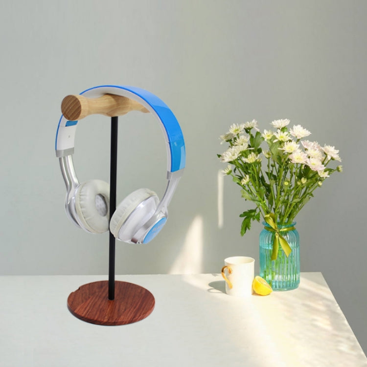 Soporte de exhibición para auriculares montado en la cabeza de madera con varilla de Metal creativa, Single-sided White Metal Rod, Single-sided Black Metal Rod, Double-sided White Metal Rod, Double-sided Black Metal Rod