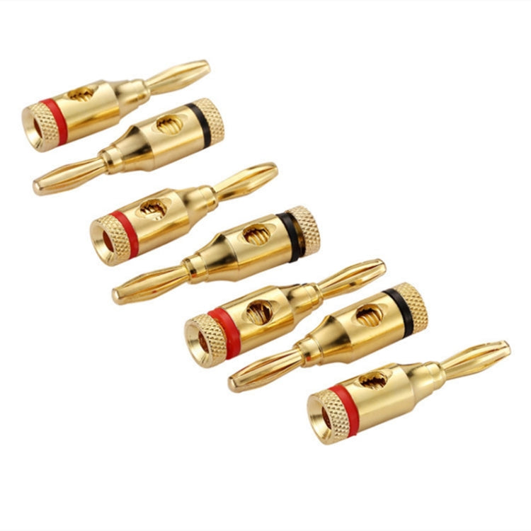 20 PCS Conector de cable de altavoz de conector de audio con cabeza de banana chapada en oro de 4 mm