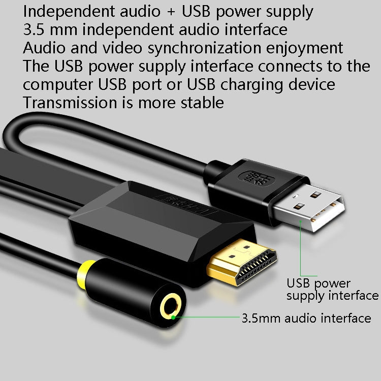 JH HV10 1080P HDMI a VGA Cable proyector TV Box ordenador portátil Cable adaptador de pantalla Industrial, 1m, 2m, 3m, 5m, 10m