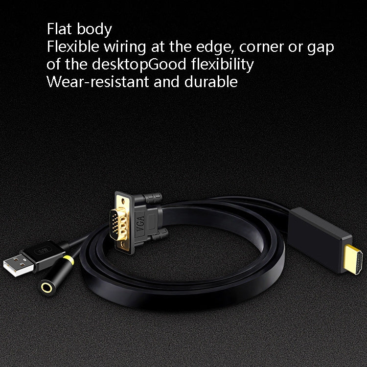 JH HV10 1080P HDMI a VGA Cable proyector TV Box ordenador portátil Cable adaptador de pantalla Industrial, 1m, 2m, 3m, 5m, 10m