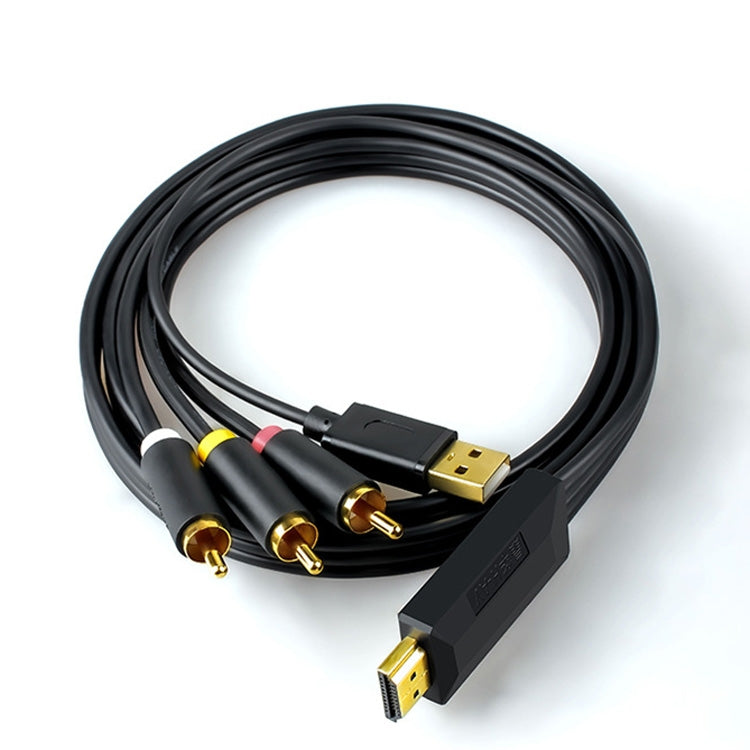 JingHua HDMI-3RCA Cable de conversión HDMI a 3RCA decodificador de TV proyector AV Lotus Cable convertidor, 1m, 2m, 3m, 5m