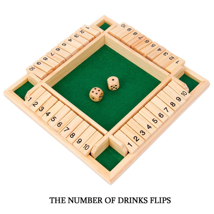 Juego de flop Digital de cuatro lados para niños, interacción de fiesta, juego de mesa educativo de ocio, juguetes de madera de descompresión para adultos, Green, Brown