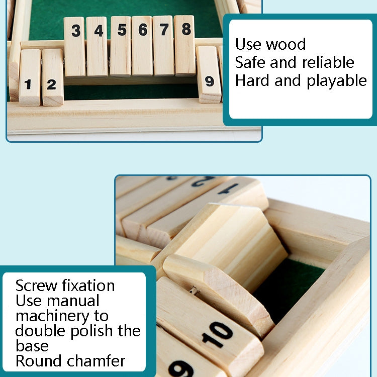 Juego de flop Digital de cuatro lados para niños, interacción de fiesta, juego de mesa educativo de ocio, juguetes de madera de descompresión para adultos, Green, Brown