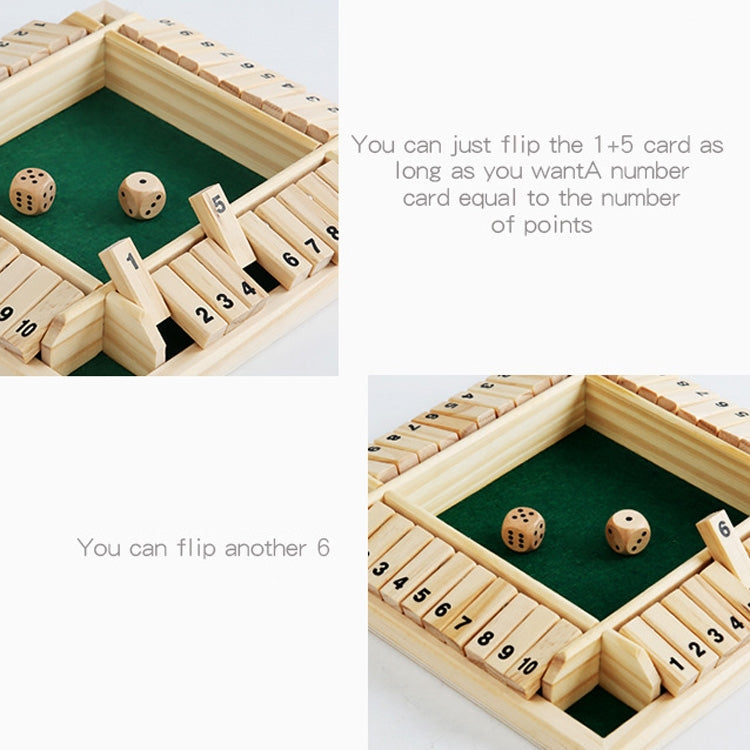Juego de flop Digital de cuatro lados para niños, interacción de fiesta, juego de mesa educativo de ocio, juguetes de madera de descompresión para adultos, Green, Brown