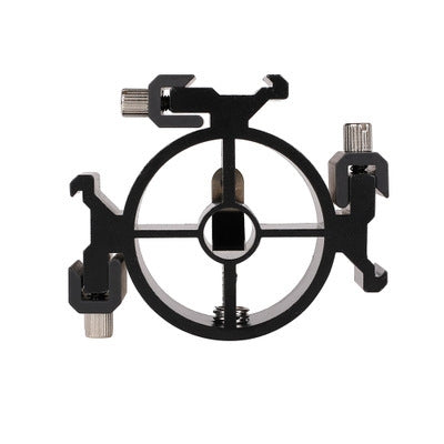 2 uds. Campo redondo 3 cabeza Triple adaptador de montaje de zapata soporte de Flash soporte de soporte de luz, Round Triple Heads Bracket