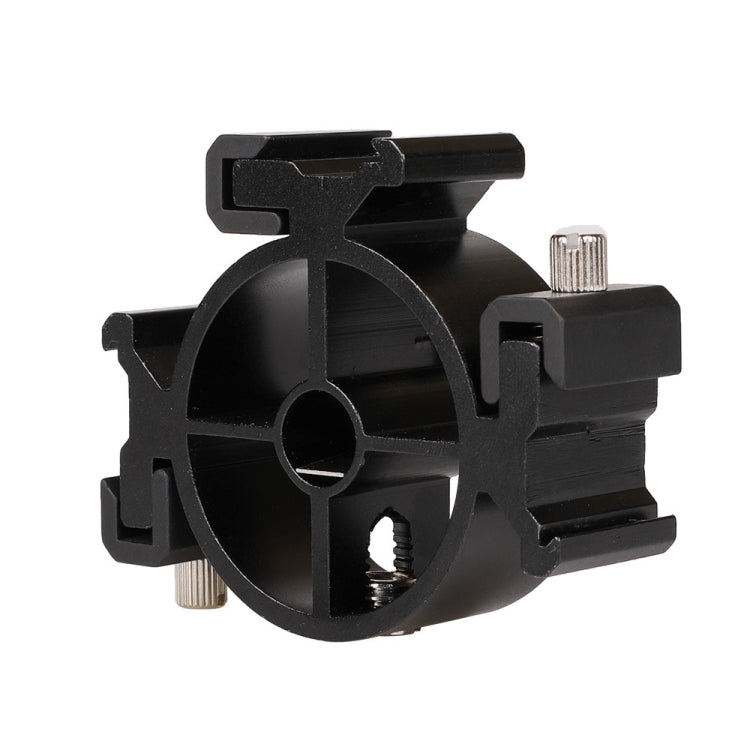 2 uds. Campo redondo 3 cabeza Triple adaptador de montaje de zapata soporte de Flash soporte de soporte de luz, Round Triple Heads Bracket