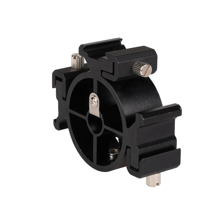 2 uds. Campo redondo 3 cabeza Triple adaptador de montaje de zapata soporte de Flash soporte de soporte de luz, Round Triple Heads Bracket