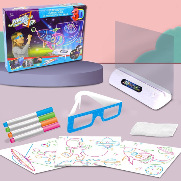 Tablero de dibujo fluorescente 3D Tablero de escritura tridimensional luminoso mágico Tablero de graffiti Iluminación Rompecabezas Tablero de dibujo para niños, Estilo:, Medium  Drawing Board (Space Version), Medium Drawing Board  (Ocean Version)      ...