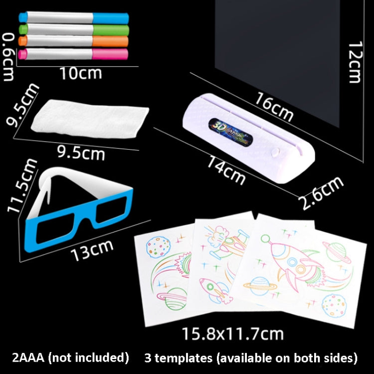 Tablero de dibujo fluorescente 3D Tablero de escritura tridimensional luminoso mágico Tablero de graffiti Iluminación Rompecabezas Tablero de dibujo para niños, Estilo:, Medium  Drawing Board (Space Version), Medium Drawing Board  (Ocean Version)      ...