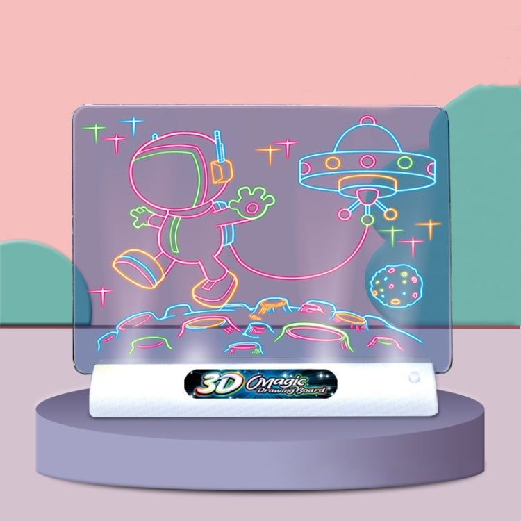 Tablero de dibujo fluorescente 3D Tablero de escritura tridimensional luminoso mágico Tablero de graffiti Iluminación Rompecabezas Tablero de dibujo para niños, Estilo:, Medium  Drawing Board (Space Version), Medium Drawing Board  (Ocean Version)      ...