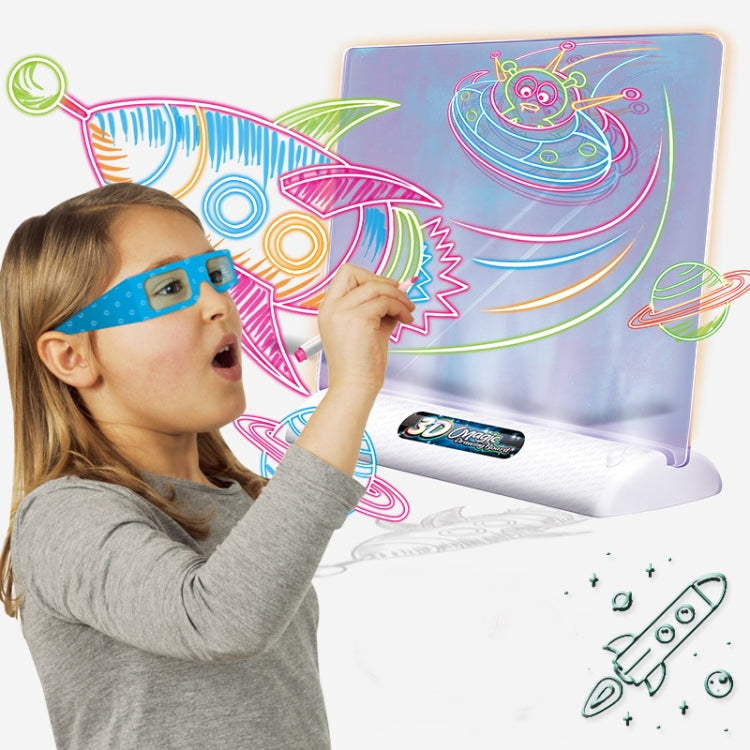 Tablero de dibujo fluorescente 3D Tablero de escritura tridimensional luminoso mágico Tablero de graffiti Iluminación Rompecabezas Tablero de dibujo para niños, Estilo:, Medium  Drawing Board (Space Version), Medium Drawing Board  (Ocean Version)      ...