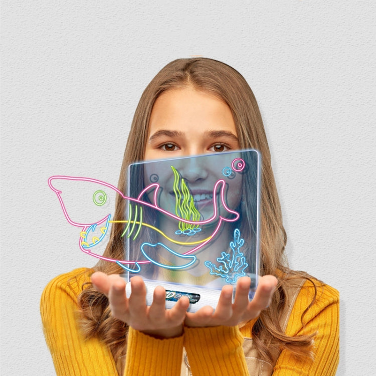 Tablero de dibujo fluorescente 3D Tablero de escritura tridimensional luminoso mágico Tablero de graffiti Iluminación Rompecabezas Tablero de dibujo para niños, Estilo:, Medium  Drawing Board (Space Version), Medium Drawing Board  (Ocean Version)      ...
