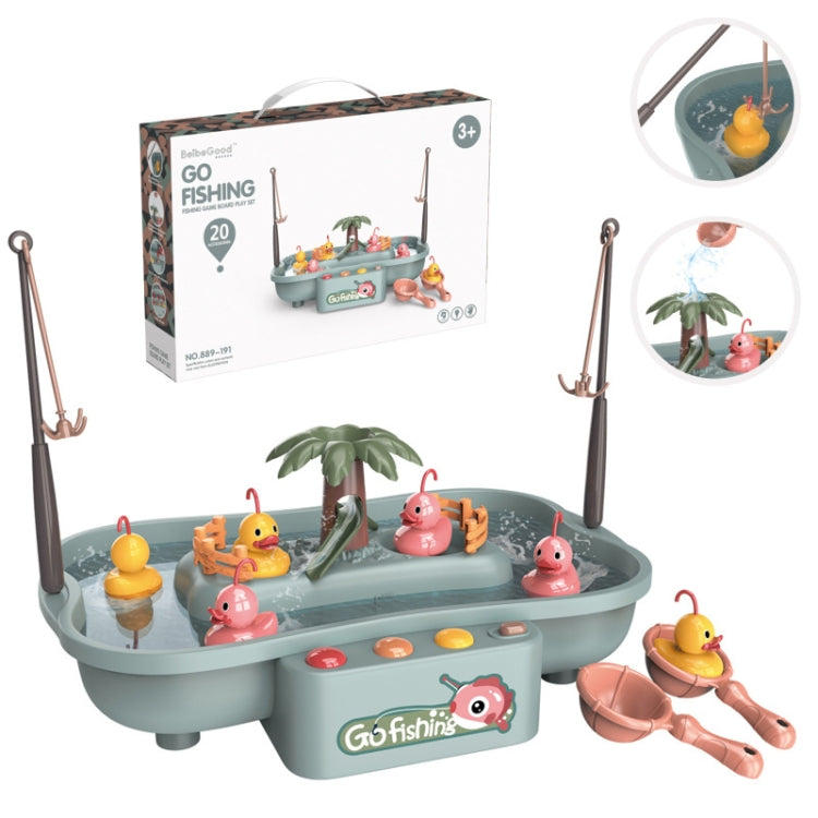 Casa de juegos para niños, ciclo eléctrico educativo, estación de pesca giratoria, juego acuático de verano, juego de juguetes, Green 6 Ducks, Pink 6 Ducks, Green 3 Fish 3 Ducks, Pink 3 Fish 3 Ducks