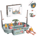 Casa de juegos para niños, ciclo eléctrico educativo, estación de pesca giratoria, juego acuático de verano, juego de juguetes, Green 6 Ducks, Pink 6 Ducks, Green 3 Fish 3 Ducks, Pink 3 Fish 3 Ducks