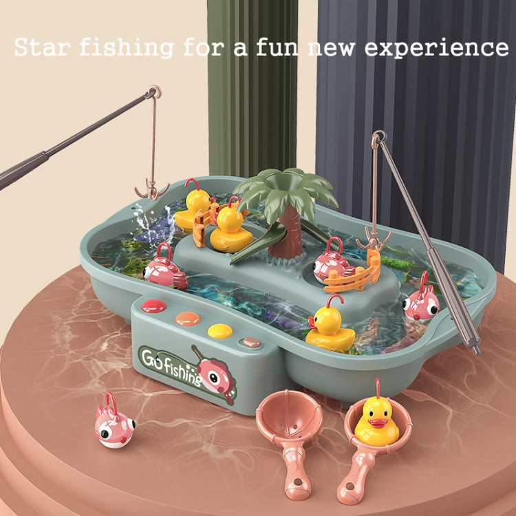 Casa de juegos para niños, ciclo eléctrico educativo, estación de pesca giratoria, juego acuático de verano, juego de juguetes, Green 6 Ducks, Pink 6 Ducks, Green 3 Fish 3 Ducks, Pink 3 Fish 3 Ducks