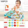 Caja de herramientas de montaje manual de juguete de taladro eléctrico para apretar tornillos para niños, Estilo:, 2D Plane + Manual Drill (188 PCS), 2D Plane + Electric Drill (189 PCS), 3D + Manual Drill (275 PCS), 3D + Electric Drill (276 PCS)       ...