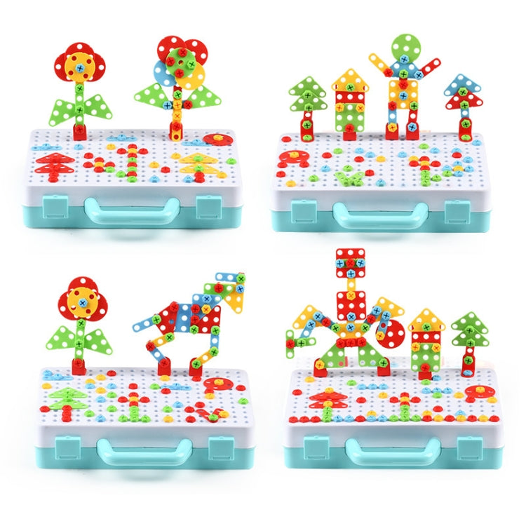 Caja de herramientas de montaje manual de juguete de taladro eléctrico para apretar tornillos para niños, Estilo:, 2D Plane + Manual Drill (188 PCS), 2D Plane + Electric Drill (189 PCS), 3D + Manual Drill (275 PCS), 3D + Electric Drill (276 PCS)       ...