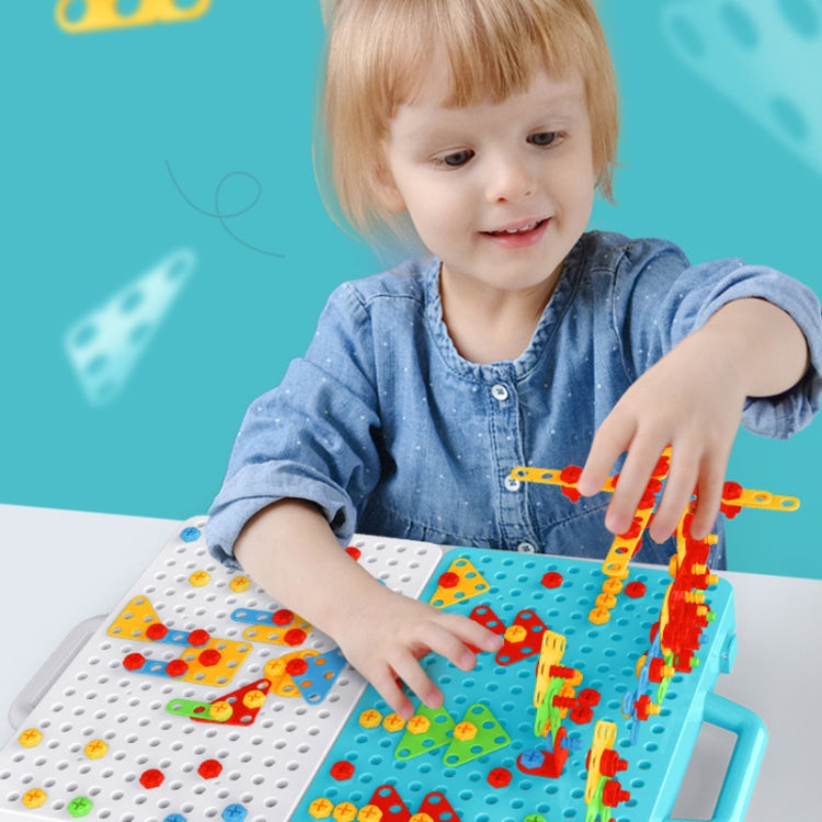Caja de herramientas de montaje manual de juguete de taladro eléctrico para apretar tornillos para niños, Estilo:, 2D Plane + Manual Drill (188 PCS), 2D Plane + Electric Drill (189 PCS), 3D + Manual Drill (275 PCS), 3D + Electric Drill (276 PCS)       ...