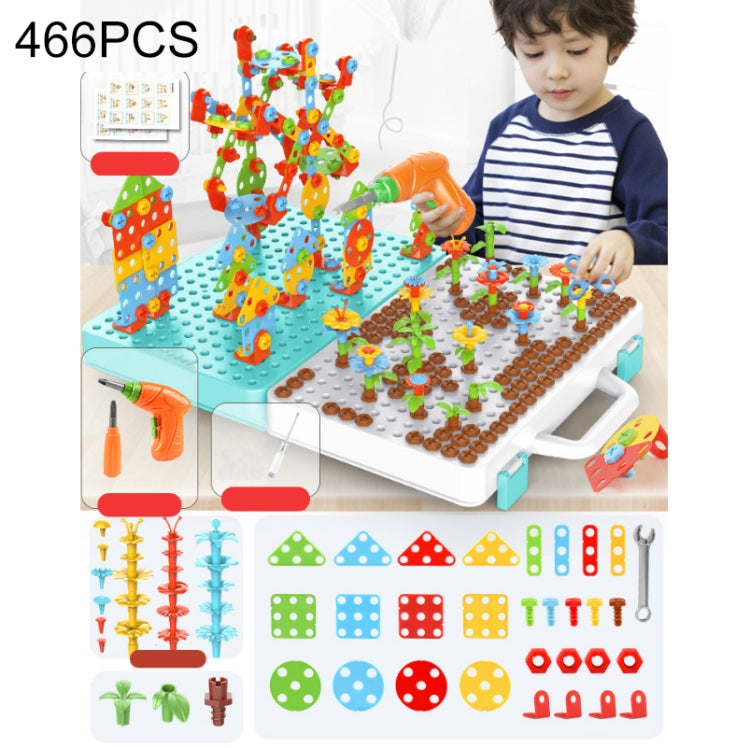 Caja de herramientas de montaje manual de juguete de taladro eléctrico para apretar tornillos para niños, Estilo:, 2D Plane + Manual Drill (188 PCS), 2D Plane + Electric Drill (189 PCS), 3D + Manual Drill (275 PCS), 3D + Electric Drill (276 PCS)       ...