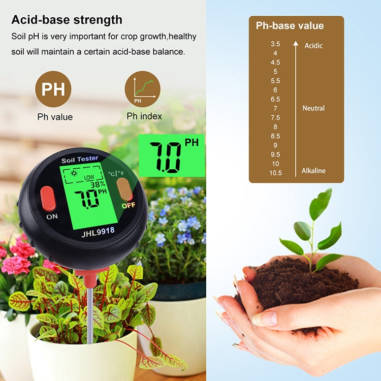 Medidor de suelo cinco en uno PH humedad temperatura fotometría Detector PH fotometría Detector multifuncional, 5 In 1