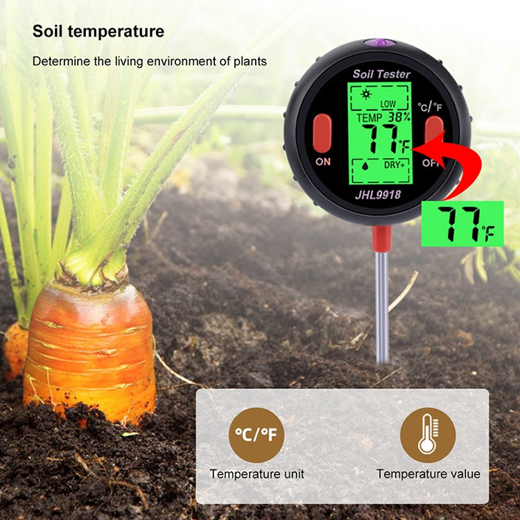 Medidor de suelo cinco en uno PH humedad temperatura fotometría Detector PH fotometría Detector multifuncional, 5 In 1