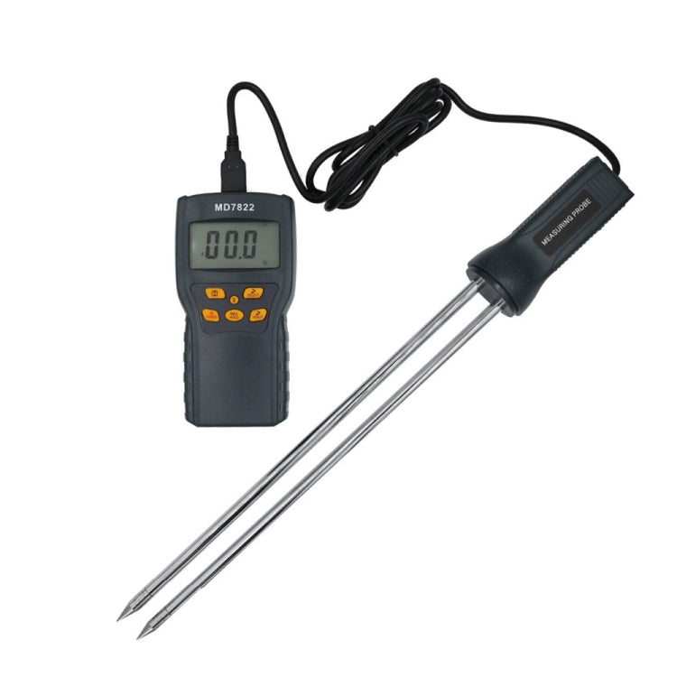 Probador de humedad de grano inteligente MD7822 Medidor de humedad digital de sonda ultralarga
