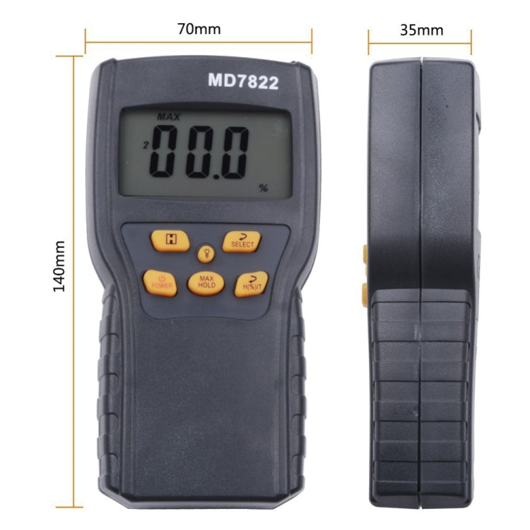 Probador de humedad de grano inteligente MD7822 Medidor de humedad digital de sonda ultralarga