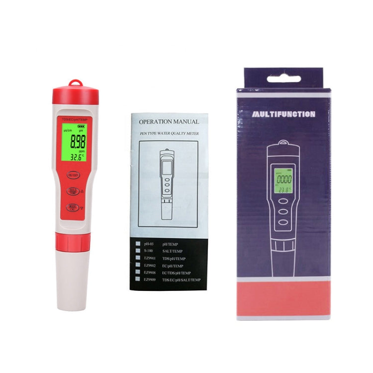 Probador de calidad del agua multifunción portátil 4 en 1 para PH/TDS/EC/TEMP, 4-in-1 Test Pen