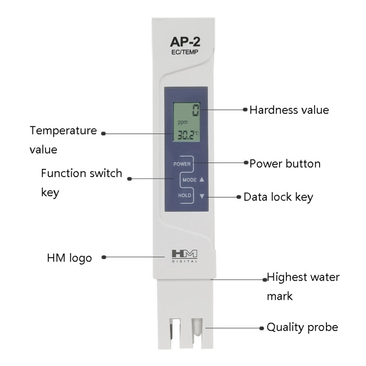 Pluma de conductividad AP-2 HM Medidor de conductividad de pluma TDS