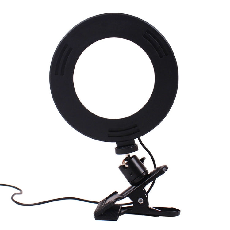 Luz de relleno con clip fuerte de 6 pulgadas con anillo de luz LED de temperatura ajustable Luz con clip para computadora de escritorio, longitud del cable: 2 metros