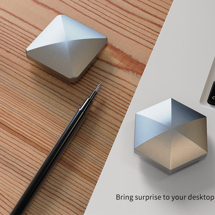 Energía cinética de escritorio para ventilar el juguete giratorio para aliviar el estrés con la yema del dedo, Estilo:, Aluminum Alloy Quadrilateral Silver, Aluminum Alloy Hexagonal Silver, Stainless Steel Quadrilateral Silver                          ...