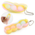 3 pares de descompresión dedo burbuja ventilador llavero prensado ventilación dedo juguetes exprimidos, Bubble Fan Keychain