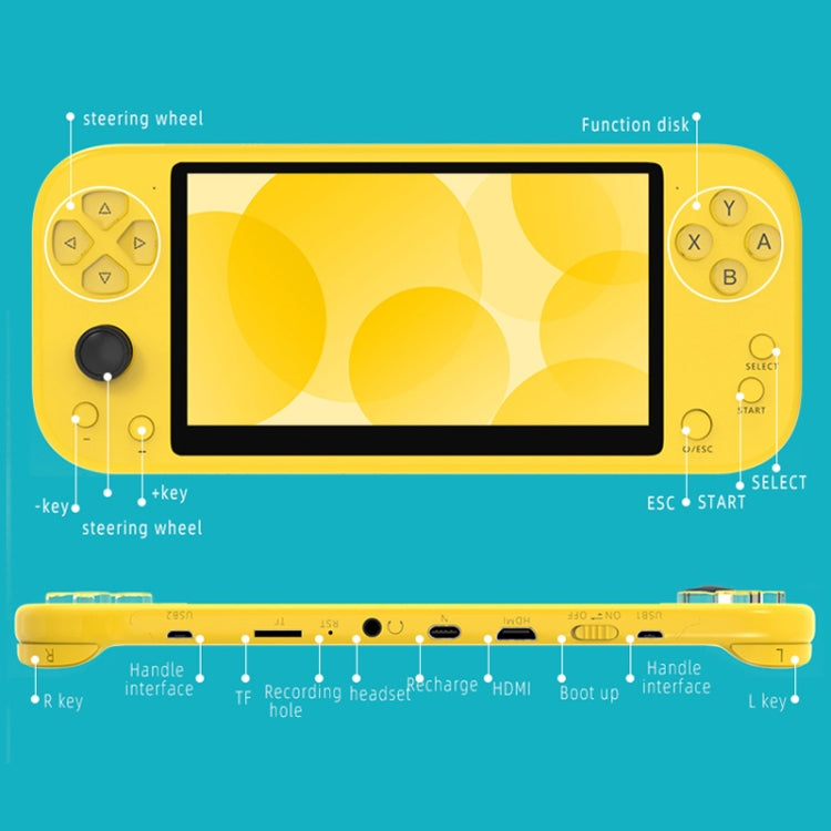 Consola de juegos portátil X20 LIFE Classic Games con pantalla de 5,1 pulgadas y memoria de 8 GB, compatible con salida HDMI, X20 LIFE / Yellow, X20 LIFE / Blue, X20 LIFE / Gray