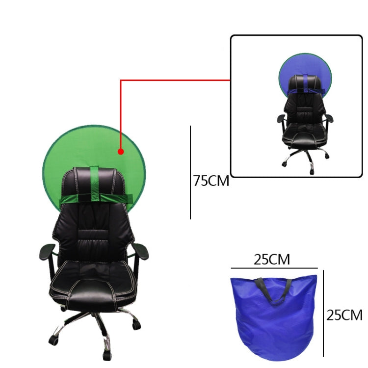 Tablero de fondo plegable de tela de fondo Live E-Sports, tamaño:, Double Layer S Blue Green 75cm, Double Layer M Blue Green 110cm, Double Layer L Blue Green 142cm