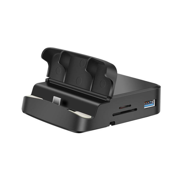 7 en 1 USB-C / Tipo-C a 2 USB 2.0 + USB 3.0 + 4K HDMI + Ranura para tarjeta SD / TF + PD Puertos de carga USB-C / Tipo-C Estación de acoplamiento HUB multifuncional con soporte, 7 In 1