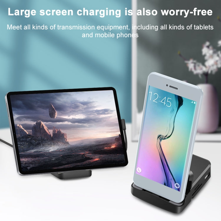 7 en 1 USB-C / Tipo-C a 2 USB 2.0 + USB 3.0 + 4K HDMI + Ranura para tarjeta SD / TF + PD Puertos de carga USB-C / Tipo-C Estación de acoplamiento HUB multifuncional con soporte, 7 In 1
