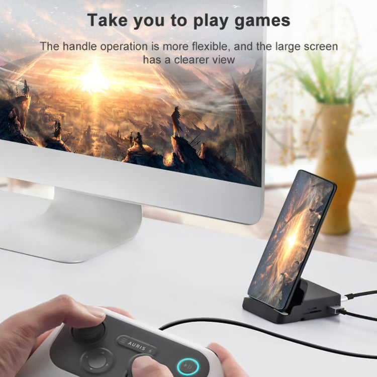 7 en 1 USB-C / Tipo-C a 2 USB 2.0 + USB 3.0 + 4K HDMI + Ranura para tarjeta SD / TF + PD Puertos de carga USB-C / Tipo-C Estación de acoplamiento HUB multifuncional con soporte, 7 In 1