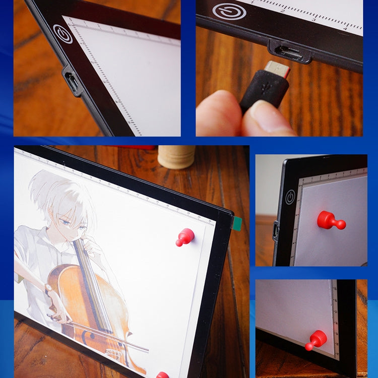 Estación de copia, estación de drenaje de Anime, tablero de copia LED con tablero de luz de succión magnética, placa de dibujo con Cable USB, A4 3 Gear Dimming (Black), A4 Stepless Dimming (Black), A3 3 Gear Dimming (Black), A3 Stepless Dimming (Black)