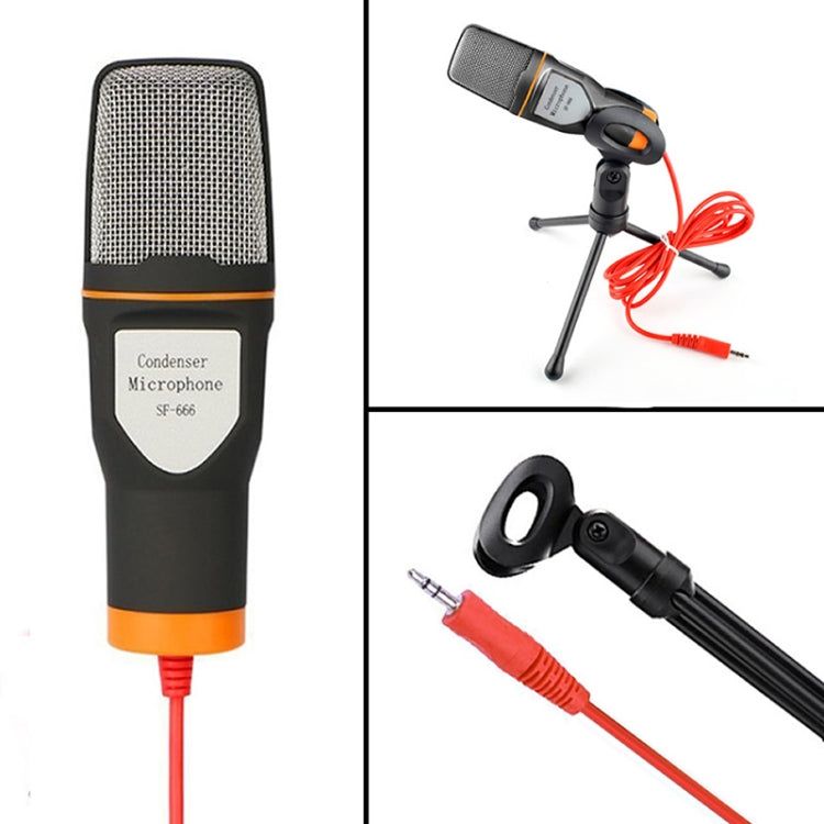 Micrófono de voz para ordenador SF-666 con Cable adaptador, ancla, micrófono con Cable de vídeo para teléfono móvil con soporte, White, Golden, Blue, Black