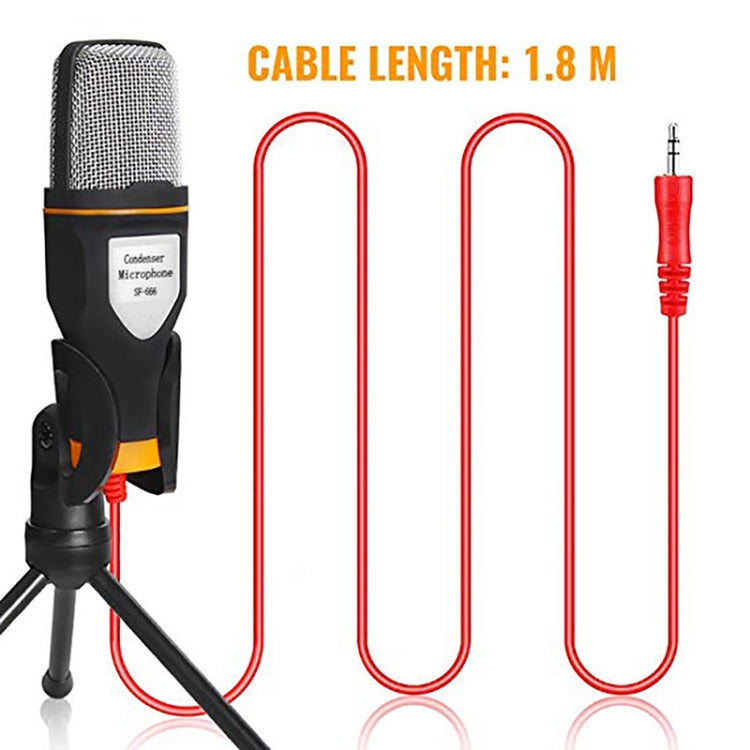 Micrófono de voz para ordenador SF-666 con Cable adaptador, ancla, micrófono con Cable de vídeo para teléfono móvil con soporte, White, Golden, Blue, Black