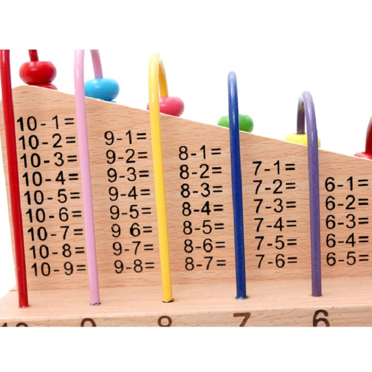 Marco de cálculo de cuentas de madera para niños, ayuda para enseñanza de educación temprana multifunción, juguetes de aprendizaje de suma y resta matemática, Bead Calculation Frame