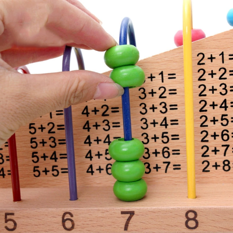 Marco de cálculo de cuentas de madera para niños, ayuda para enseñanza de educación temprana multifunción, juguetes de aprendizaje de suma y resta matemática, Bead Calculation Frame