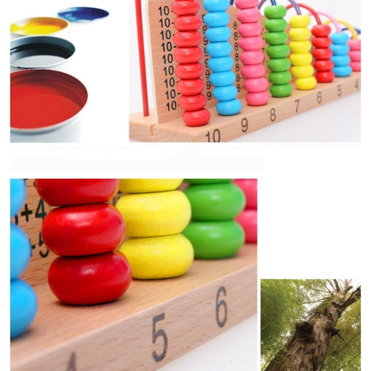 Marco de cálculo de cuentas de madera para niños, ayuda para enseñanza de educación temprana multifunción, juguetes de aprendizaje de suma y resta matemática, Bead Calculation Frame