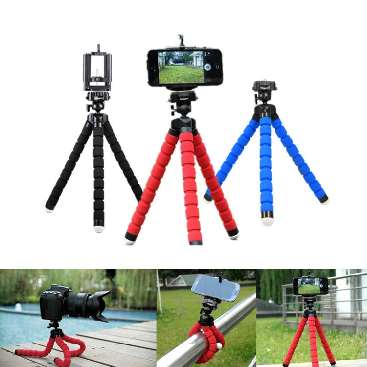 5 uds pulpo fotografía esponja soporte para teléfono móvil portátil perezoso ajustable Vibrato Live trípode soporte, With Phone Clip (Black), Without Phone Clip, With Phone Clip (Blue)
