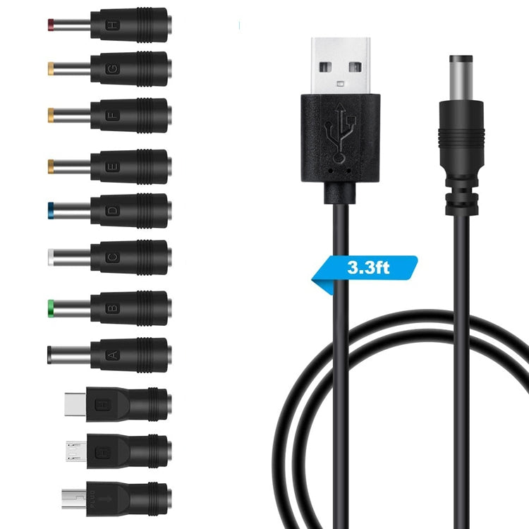 Cable de alimentación CC Enchufe de intercambio multifunción USB Cable de carga USB, 8 in 1, 11 in 1
