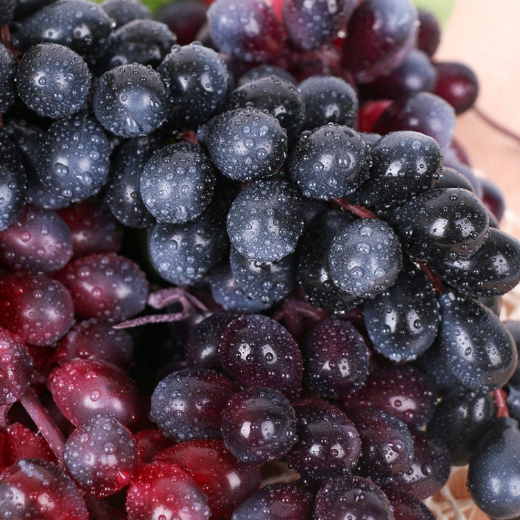 Simulación de fruta, simulación de uvas, PVC con accesorios para brotes de uva color crema, 4 Bunches 36 Black Grapes, 4 Bunches 36 Green Grapes, 4 Bunches 36 Red Grapes, 4 Bunches 36 Grain Agate Grapes, 4 Bunches 36 Purple Grapes                      ...